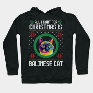 All I Want for Christmas is Balinese Cat - Christmas Gift for Cat Lover Hoodie